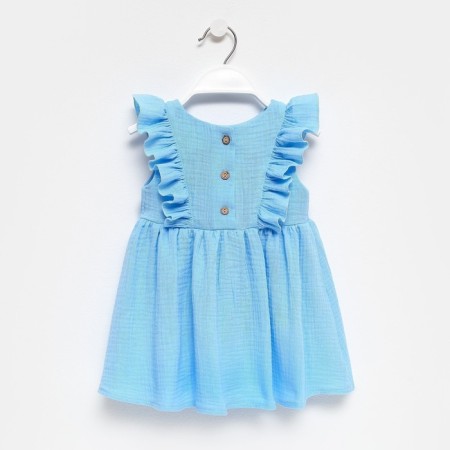 Baby dress with ruffles KAFTAN "Muslin", p 26 (80-86cm), blue-11