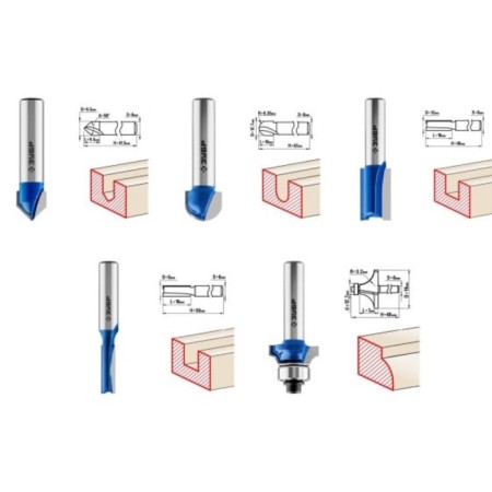 Set of milling bison 28795-H5, profile, on wood, 5 pcs.-2