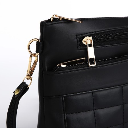 Bag Cross-Bodi with a zipper, black color-4