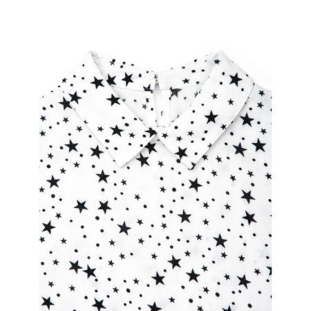 Women's blouse with a star print CONTE Elegant, size XL, color White, Black-7