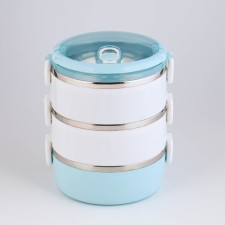 Milavi lunch box, 1.5 l, 3 levels, capacity of 500 ml, blue