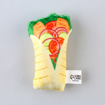 A toy for cats with mint "shawarma" from textiles, 9x5.2 cm-2