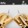 Earrings Metal "Chain" straight angles, 3 links, color gold