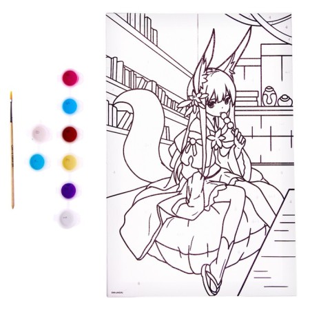 Picture on numbers for children "Girl with a tail", 20 x 30 cm-4
