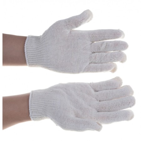 Gloves, x/b, without covering, knitting class 10, white-1
