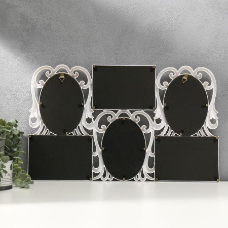 Photo frame plastic in 6 photos 10x15 cm "Stylish" white 50.5x31 cm-2