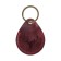 Key leather keychain, label, drop, genuine leather, burgundy, deer