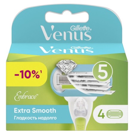 Replaceable shaving cassettes Gillette Venus Extra Smooth Embrace, 4 pcs.