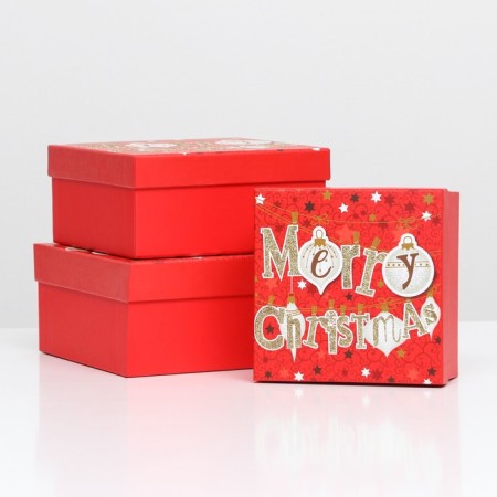 A set of boxes 3 in 1 15.5x15.5x7.5 - 18x18x8.5 - 20x20x9.5 cm.