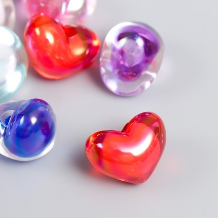 Busina Acryl with the undersized hole "Heart - Color inside" NR 10 Color 1,2x1.8x1.4 cm 78926-1