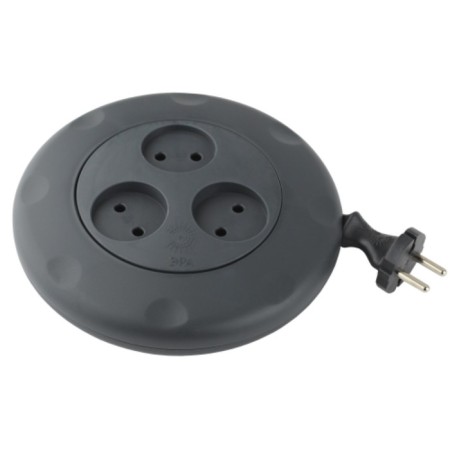 Extension cord electric era UR-3-3M-B roulette without grounding 3 sockets 3 m, 2x1mm2 10a black