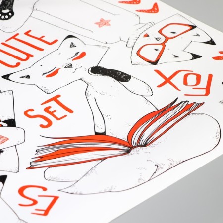 Sticker Plastic Interior "Fox" 60x90 cm-2