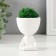Kashpo concrete mini "Mr. Green Yog" with moss white 5.3x6x7 cm (moss green is stabilized.)