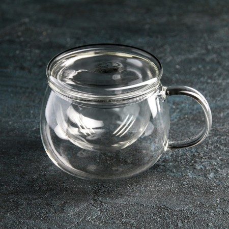 Glass mug for brewing with glass sieve "Laurent", 300 ml, 13 × 9 × 8.5 cm