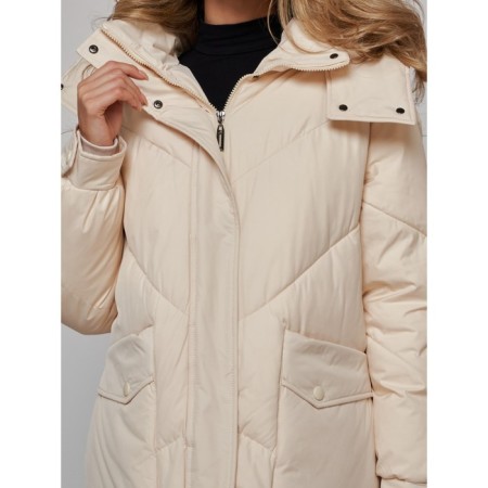 Coat insulated winter female, size 44, beige color-14