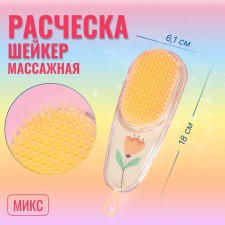 Расчёска массажная «LOOK», 6,1 × 18 см, рисунок МИКС