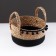 Storage basket "Colombia", with handles, 24 x 24 x 13 cm, natural, black