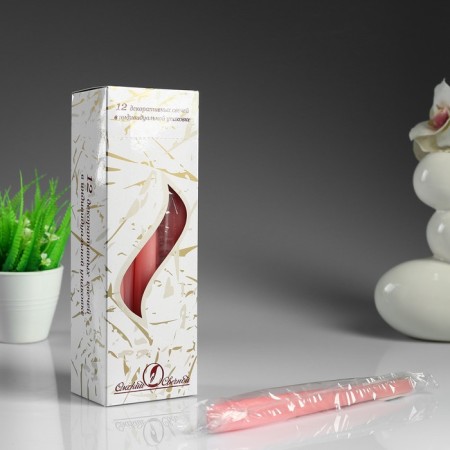 Antique candle, 2.3x 24.5 cm, 5 hours, 55 g, pink-1
