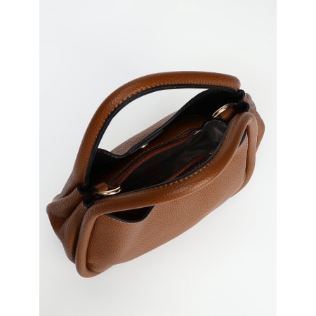 Bag Women's Tout with zipper, brown color-8