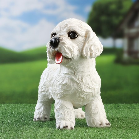 Garden figure "Terrier" White, 22x13x22cm-1