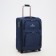 Small 20 suitcase, lightning department, code castle, 3 wheels, 2 outer pockets, blue color