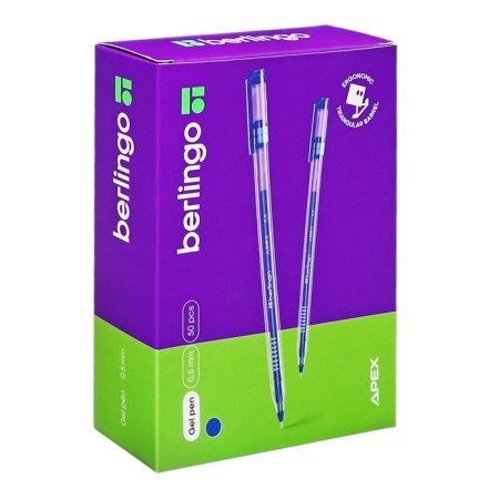 Gel pen Berlingo Apex, blue ink, node 0.5 mm, letter length - 800 m, disposable-5