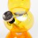 Bong, h-17.5 cm, "skull", with a grinder, acrylic, yellow