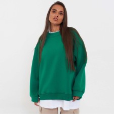 Women's sweatshirt was launched, the color is dark green, size l (46-48)