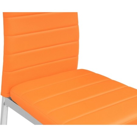Stool on the metal frame DC2-001 Metal/Ecokozha, chrome/orange 41x45x96 cm-3