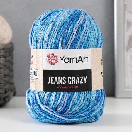 Yarn "Jeans Crazy" 55% cotton, 45% acrylic 160m/50g (8212 Blue-gray)