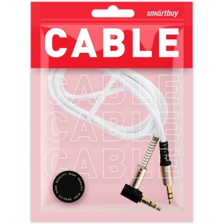 Audio Smartbuy A35, Jack 3.5 mm (M) -Jack 3.5 mm (M), Corner, 1 m, white-4