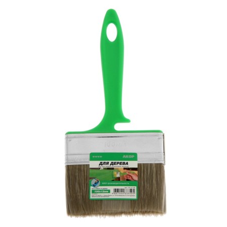 Brush flat "Akor", 100x12 mm, plastic pen, mixed stubble, for wood-2