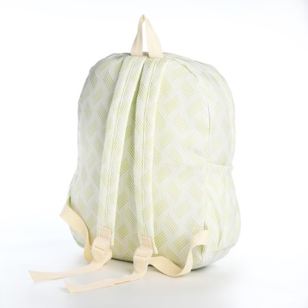 School backpack from textiles on a zipper, 3 pockets, green color-3