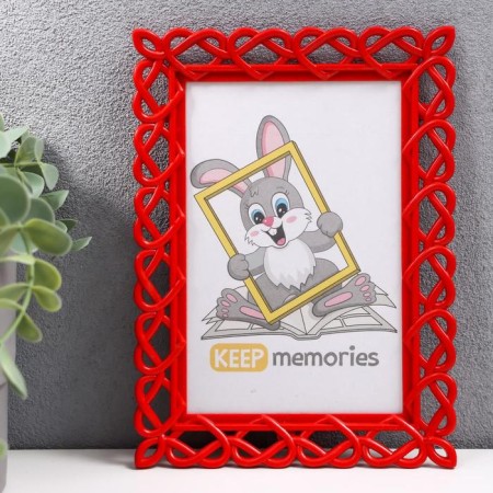 Photo frame plastic L-7 10x15 cm red (plastic screen)