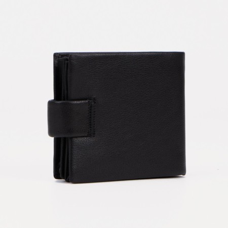 Male purse on a button, for bills, for cards, for coins, black color-1
