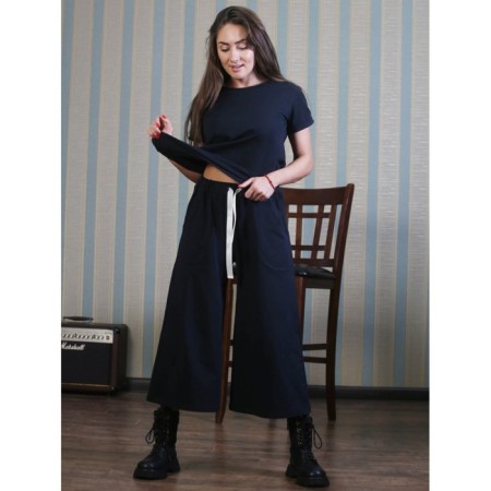 Female suit, size 44, black color-1