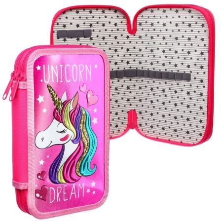 Penal frame with metallic effect, 2 sections, 125x205x40 mm, laminated cardboard, Minnie Mouse and unicorn-5