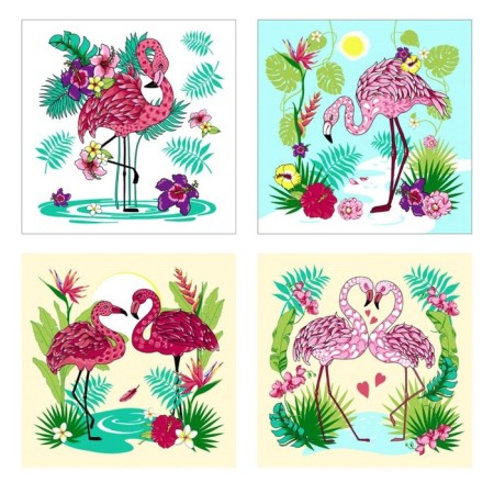 Cutting board “Flamingo”, 18 × 18 cm, color mix
