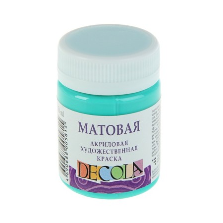 Acrylic matte paint 50 ml, ZHK Decola, mint, 14328735