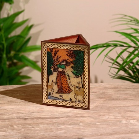 Standing for pencils "India" wood shisham 9x9x11.5cm mix