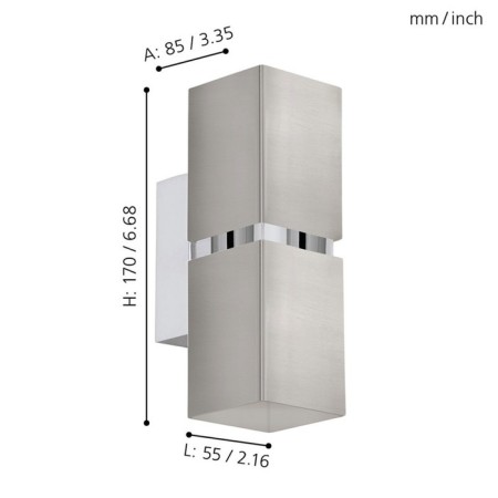 Sconces Passa 2x3.3W GU10 nickel, chrome-2