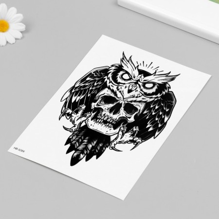 Black Black Black Tattoo “Black Skull” 21x14.8 cm-1