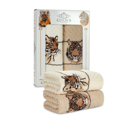 Set of terry napkins Diva Afrodita Ceylin "Tiger", size 40x60 cm, 2 pcs-1