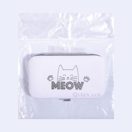 Manicure set "Meow", 7 objects, white color-6