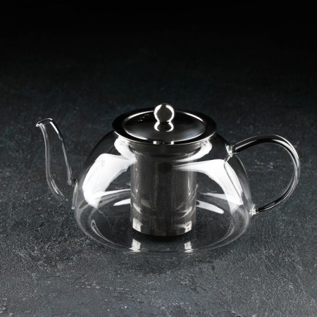 Glass teapot with metal sieve "Jacques", 1 l, 21 × 14 × 11 cm