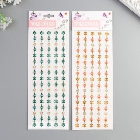 Stick plastic rhinestones "Flower and half -peaks" mix 31x10.7 cm-5