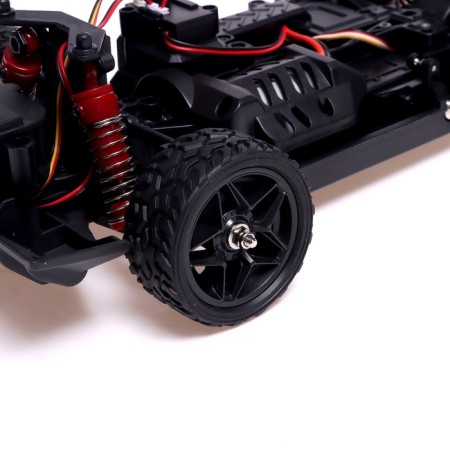 Drift radio controlled machine, drift, battery, light and smoke effects, interchangeable wheels, red color-8