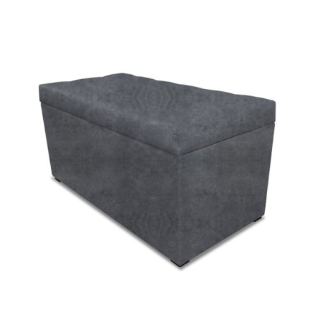Puff with a lid and weighting, 800 × 400 × 420 mm, Dakota velor, Grey color