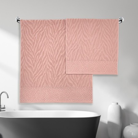 Set of towels "Jacquard", size 50x80 cm - 2 pcs, 70x130 cm - 2 pcs, color peach-5