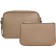 Cross-Bodi Bag with Mumi zipper, with cosmetic bags, beige color